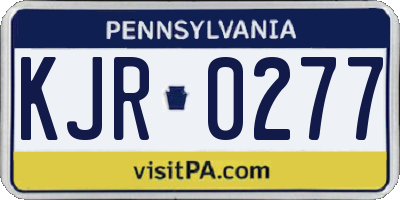 PA license plate KJR0277