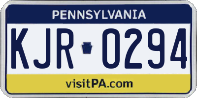PA license plate KJR0294