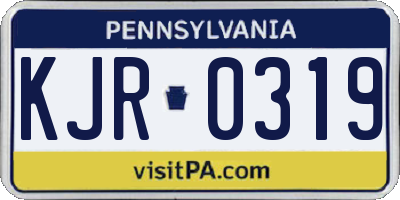 PA license plate KJR0319