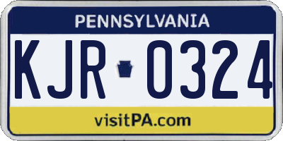 PA license plate KJR0324