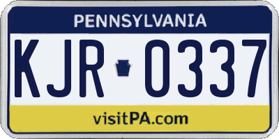 PA license plate KJR0337