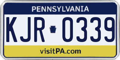PA license plate KJR0339
