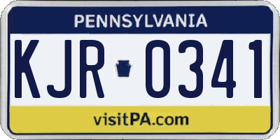 PA license plate KJR0341