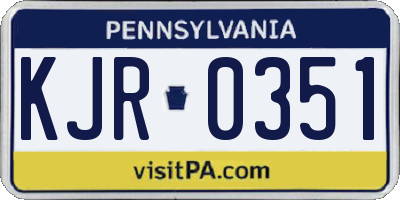 PA license plate KJR0351