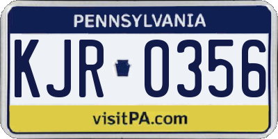 PA license plate KJR0356