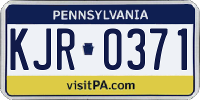 PA license plate KJR0371