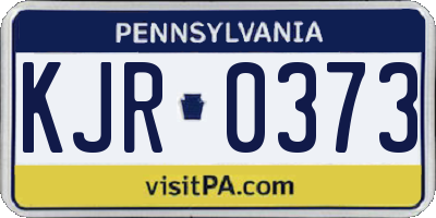 PA license plate KJR0373