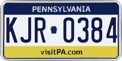 PA license plate KJR0384