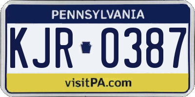 PA license plate KJR0387