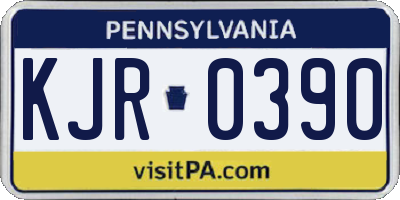 PA license plate KJR0390