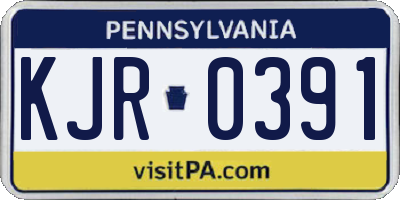 PA license plate KJR0391