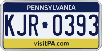 PA license plate KJR0393