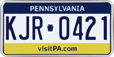 PA license plate KJR0421