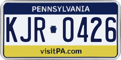 PA license plate KJR0426