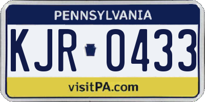 PA license plate KJR0433