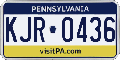 PA license plate KJR0436