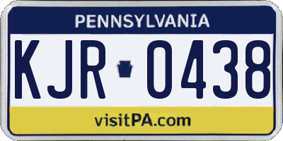 PA license plate KJR0438