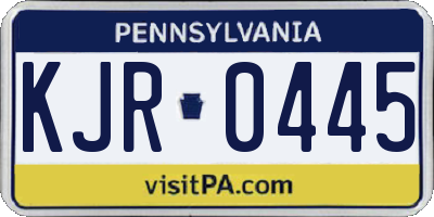 PA license plate KJR0445
