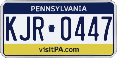 PA license plate KJR0447