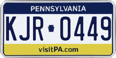 PA license plate KJR0449