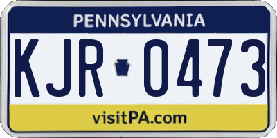 PA license plate KJR0473