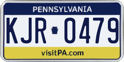 PA license plate KJR0479