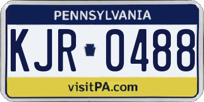PA license plate KJR0488