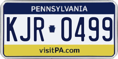 PA license plate KJR0499