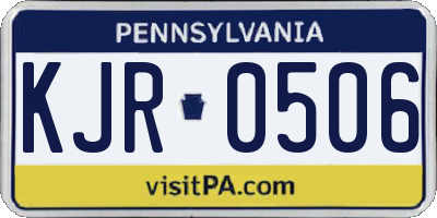 PA license plate KJR0506
