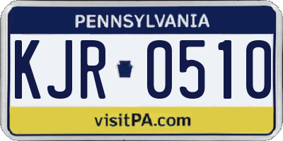 PA license plate KJR0510
