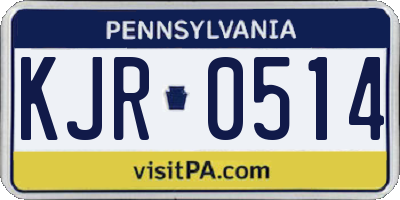 PA license plate KJR0514