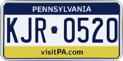 PA license plate KJR0520
