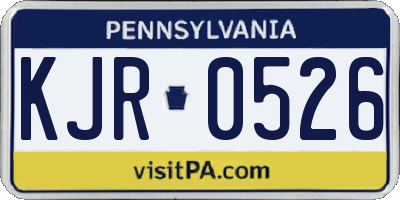 PA license plate KJR0526