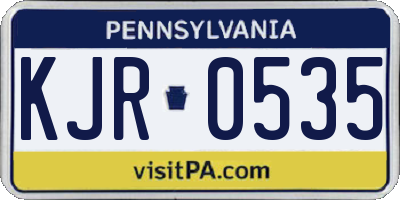 PA license plate KJR0535