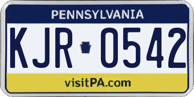 PA license plate KJR0542