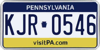 PA license plate KJR0546