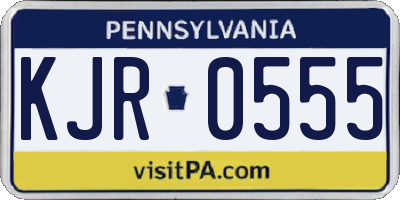 PA license plate KJR0555