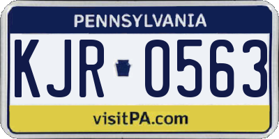 PA license plate KJR0563