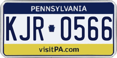 PA license plate KJR0566