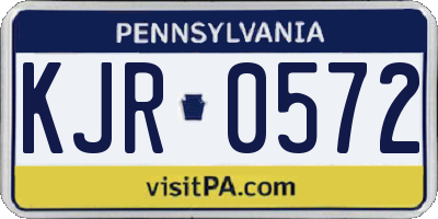 PA license plate KJR0572
