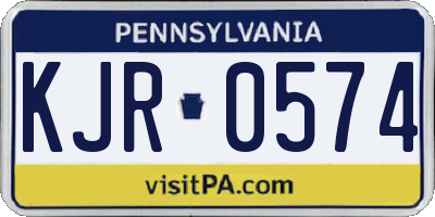 PA license plate KJR0574