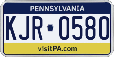 PA license plate KJR0580