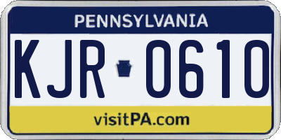 PA license plate KJR0610
