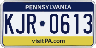 PA license plate KJR0613