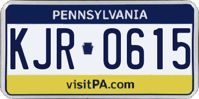 PA license plate KJR0615