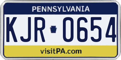 PA license plate KJR0654
