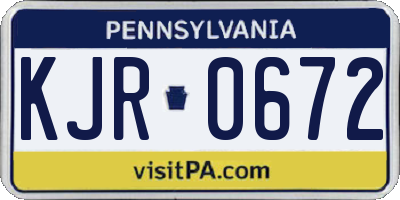 PA license plate KJR0672
