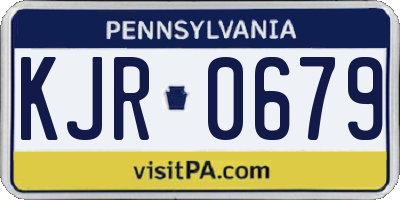 PA license plate KJR0679