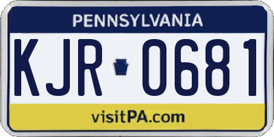 PA license plate KJR0681