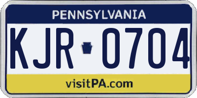 PA license plate KJR0704